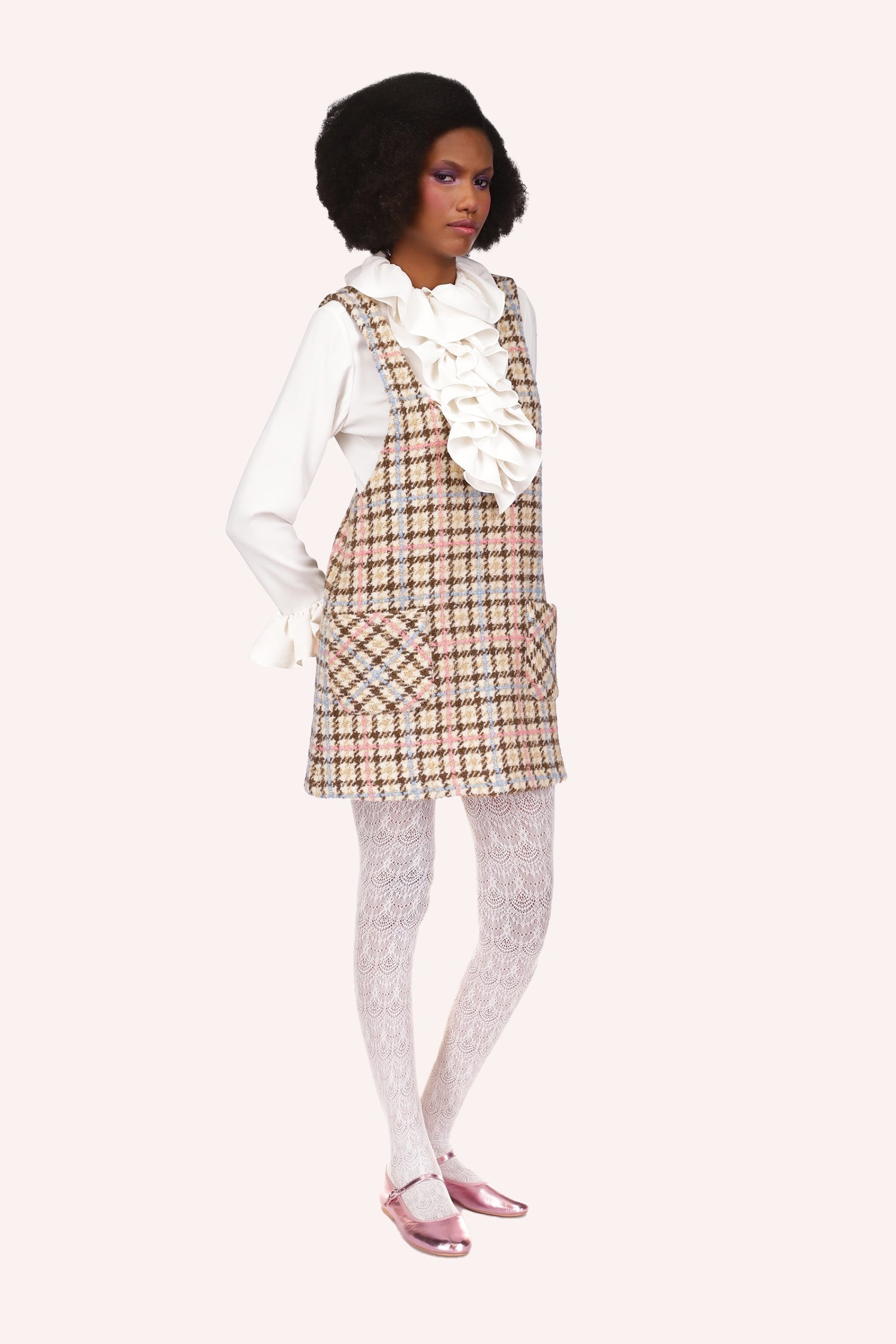 Houndstooth Plaid Jumper – Anna Sui