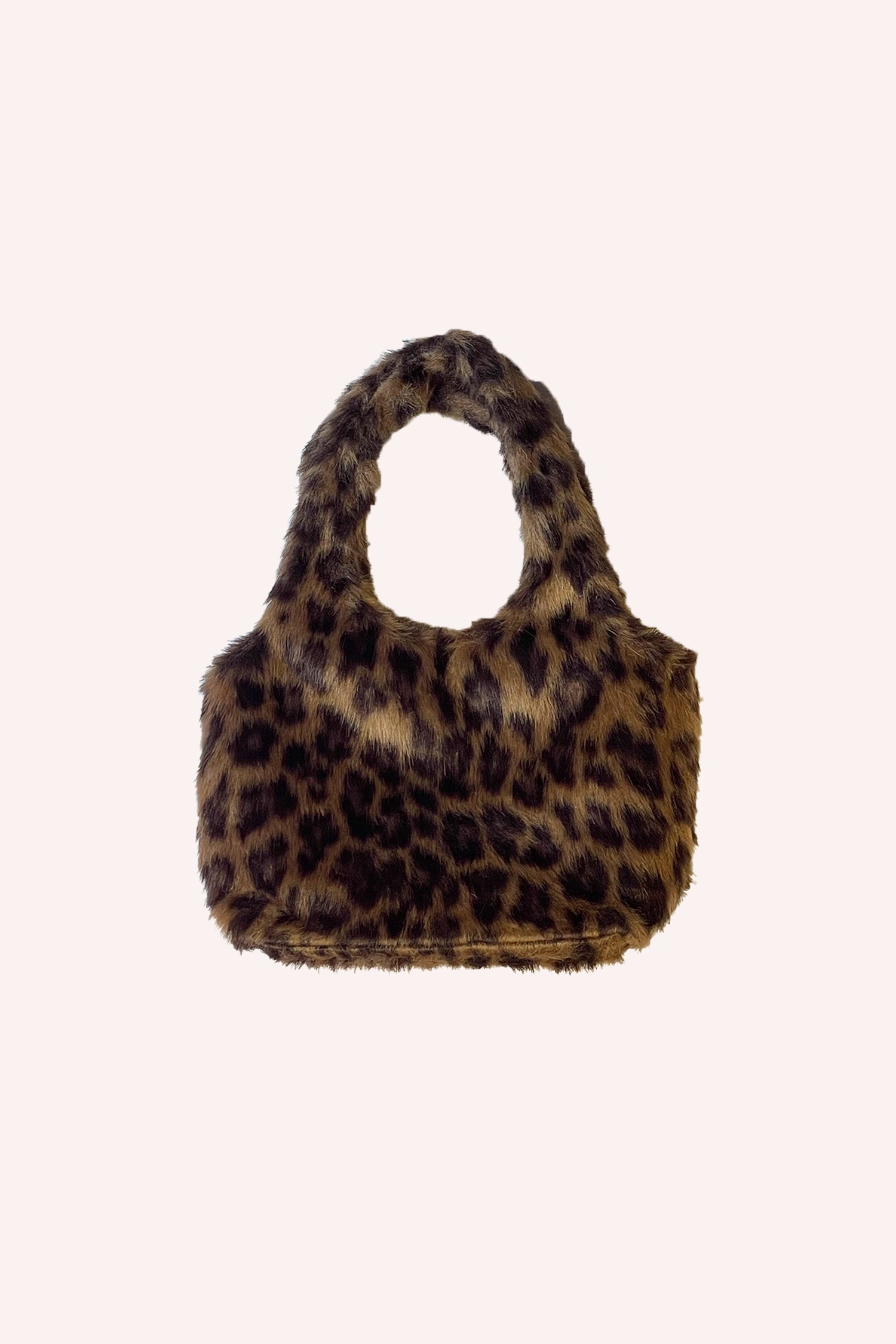 Mini Bag Leopard, hue of Brown fir in rectangle shape, with a round handle