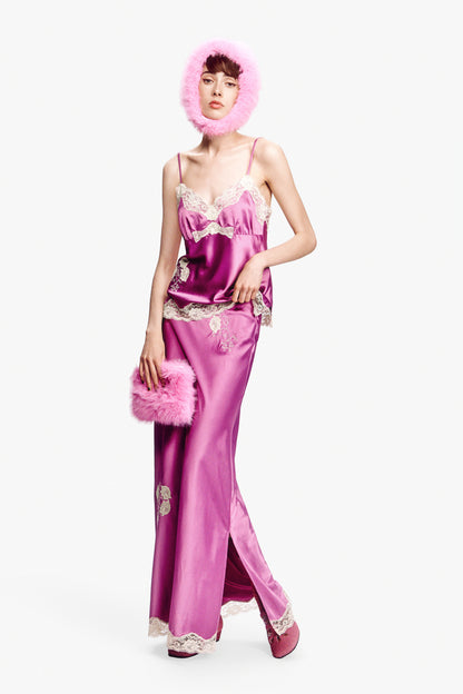 Lingerie Satin Camisole - Roseberry