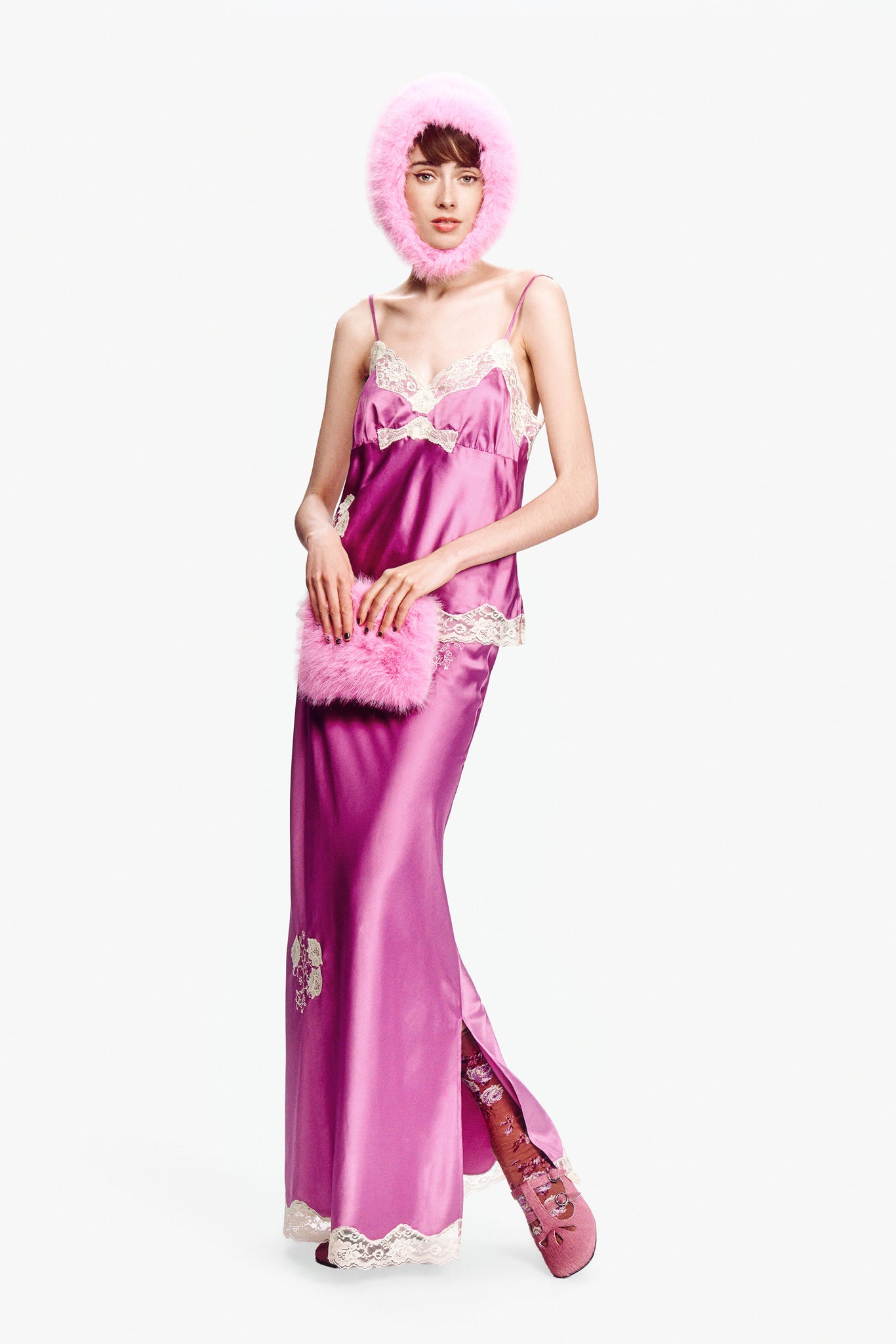 Lingerie Satin Camisole - Roseberry