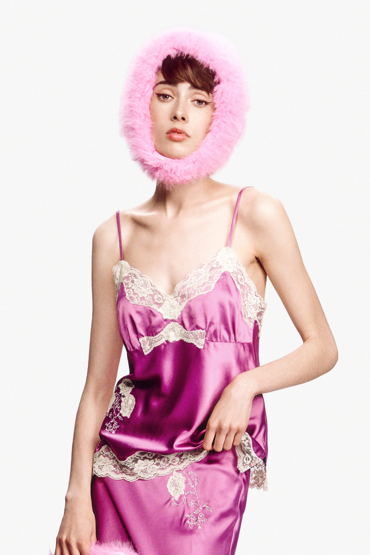 Lingerie Satin Camisole - Roseberry