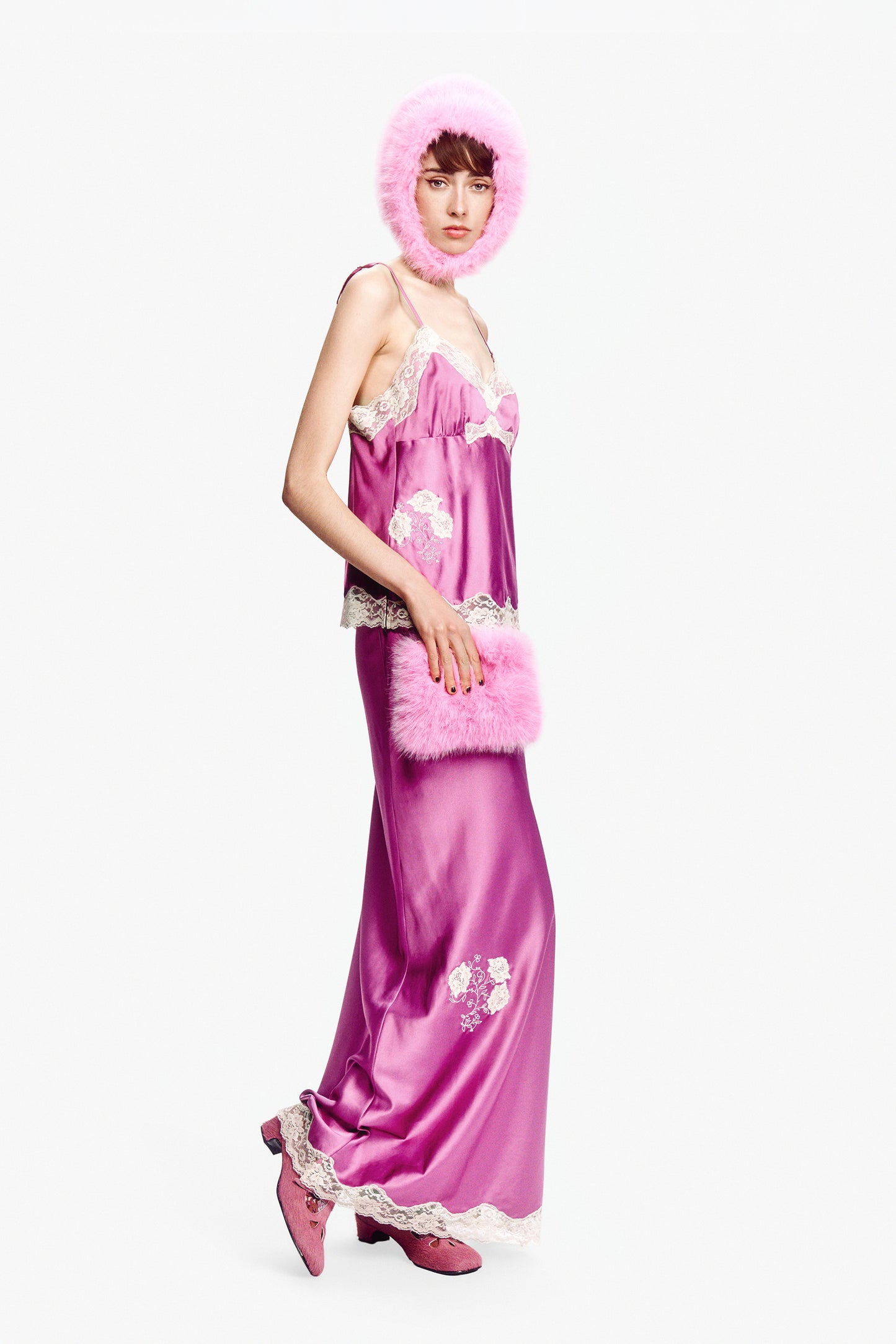 Lingerie Satin Camisole - Roseberry