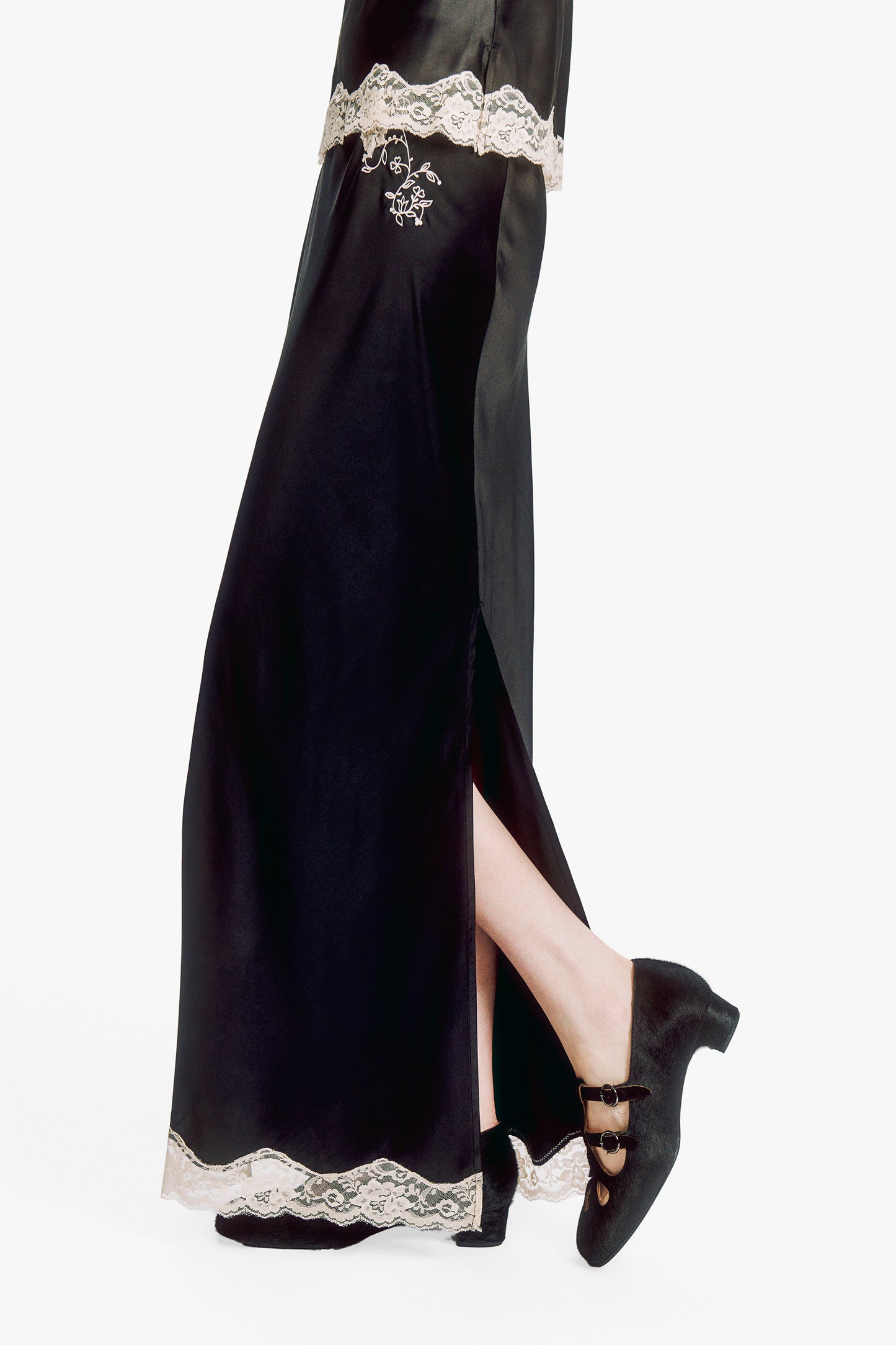 Lingerie Satin Skirt - Black