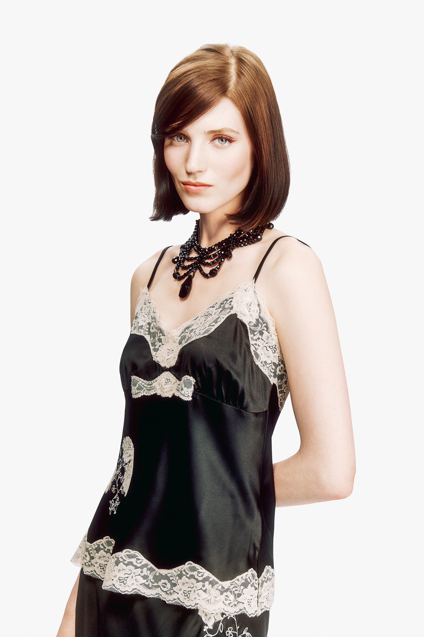 Lingerie Satin Camisole - Black