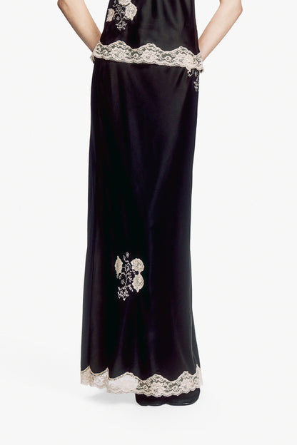 Lingerie Satin Skirt - Black