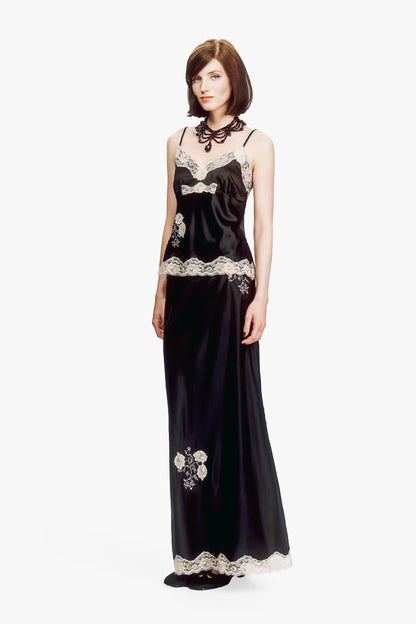 Lingerie Satin Skirt - Black