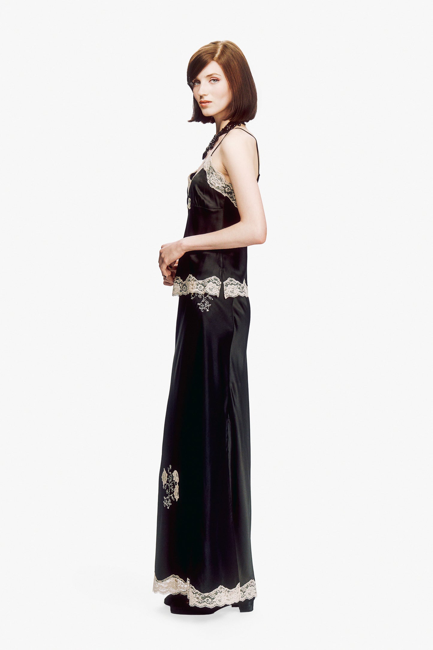 Lingerie Satin Camisole - Black