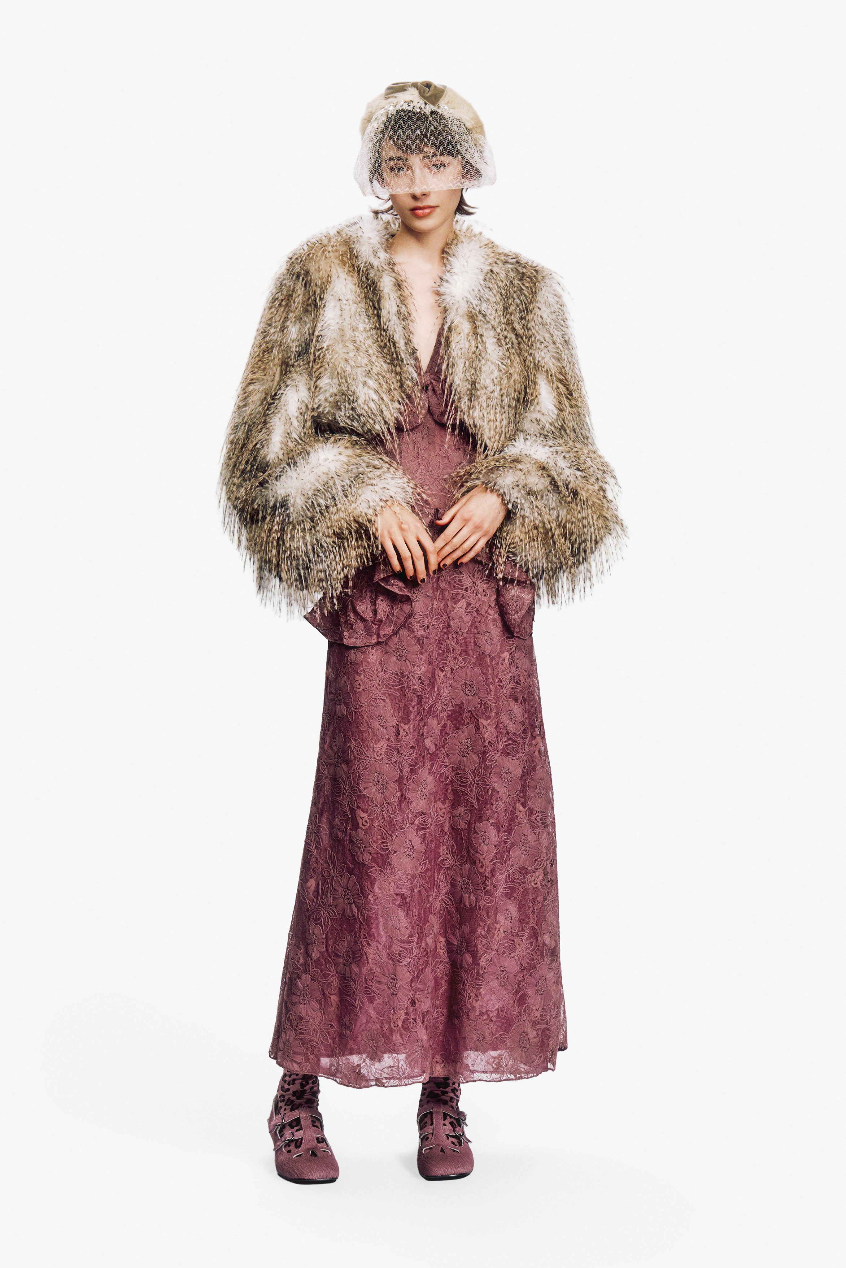 Lynx Faux Fur Cropped Jacket – Anna Sui