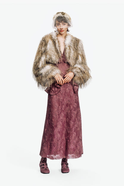 Lynx Faux Fur Cropped Jacket