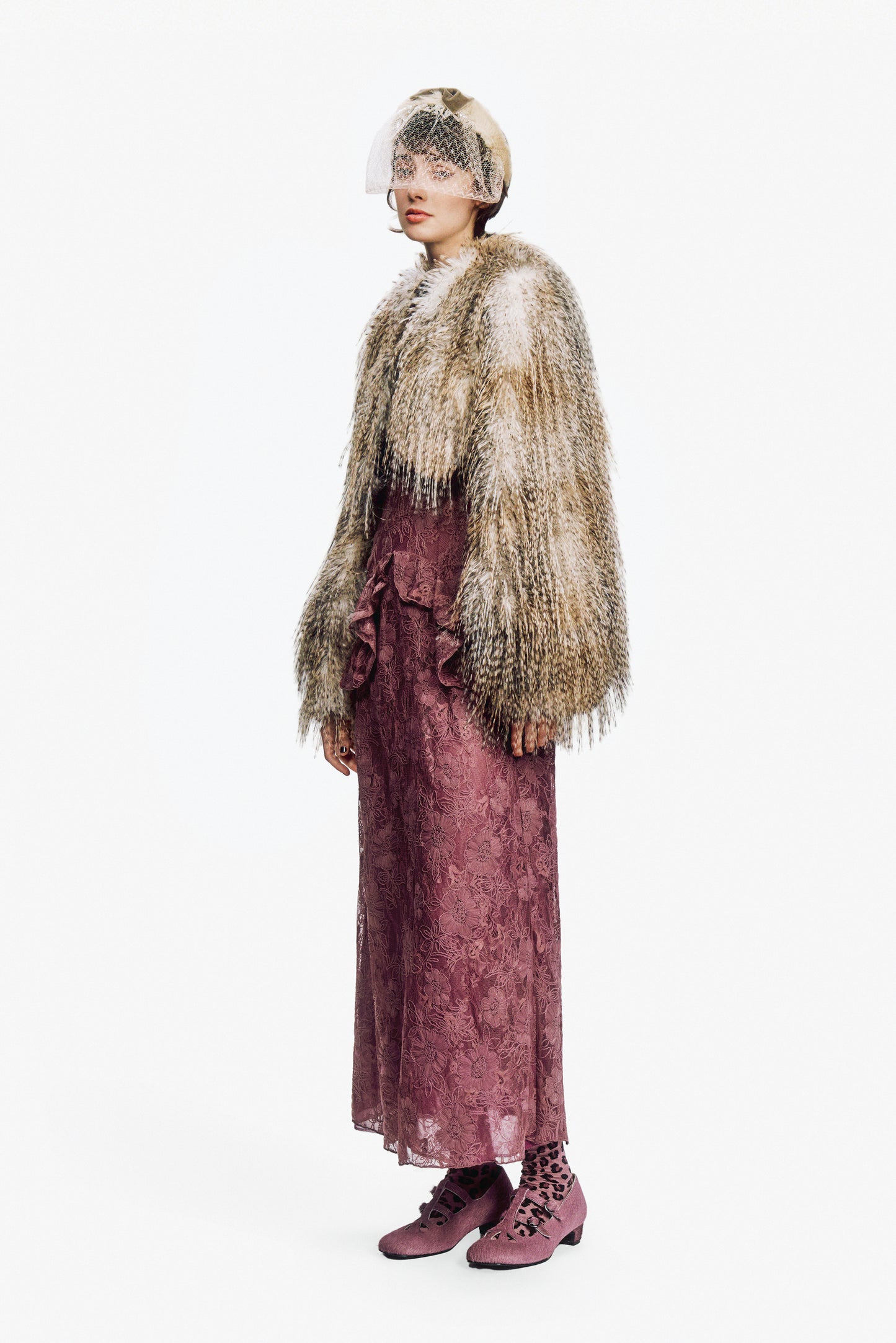 Lynx Faux Fur Cropped Jacket
