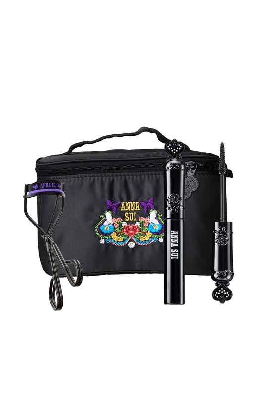 FREE black Vanity Pouch with floral design on purchase of our Eyelash Curler & Sui Black Mascara