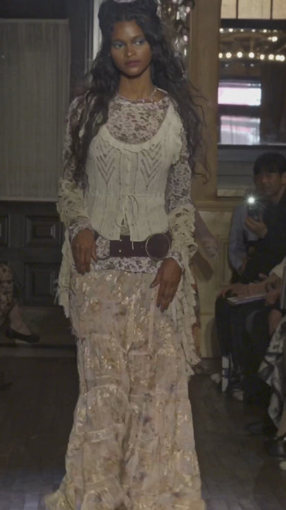 Oasis Blooms Tiered Skirt