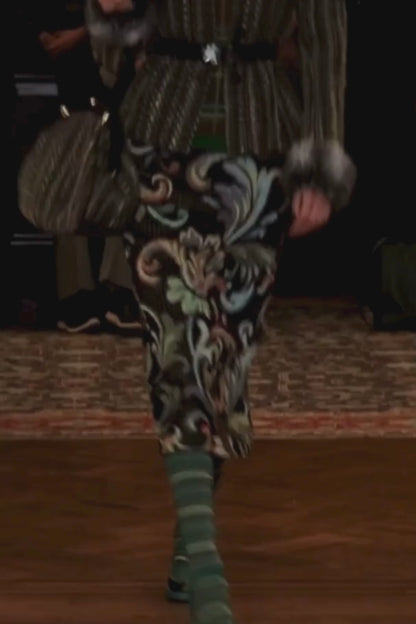 Tapestry Faux Fur Jacket