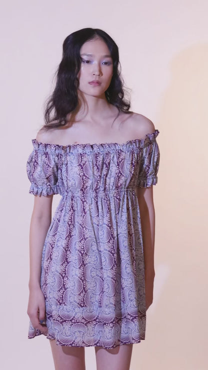 Ombre Ribbons Cotton Dress