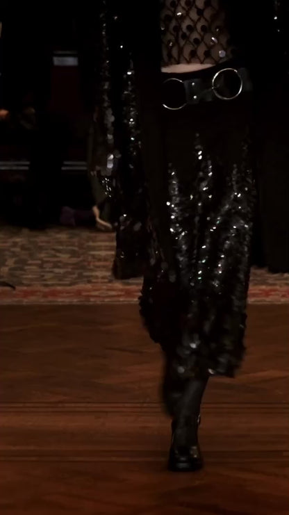 Paillettes Wool Coat