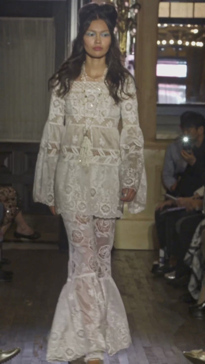 Cottage Rose Lace Mini Dress