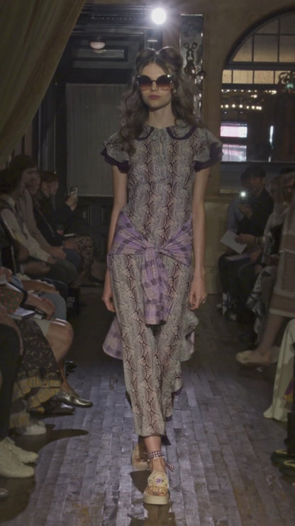 Ombre Ribbons Cotton Ruffle Dress