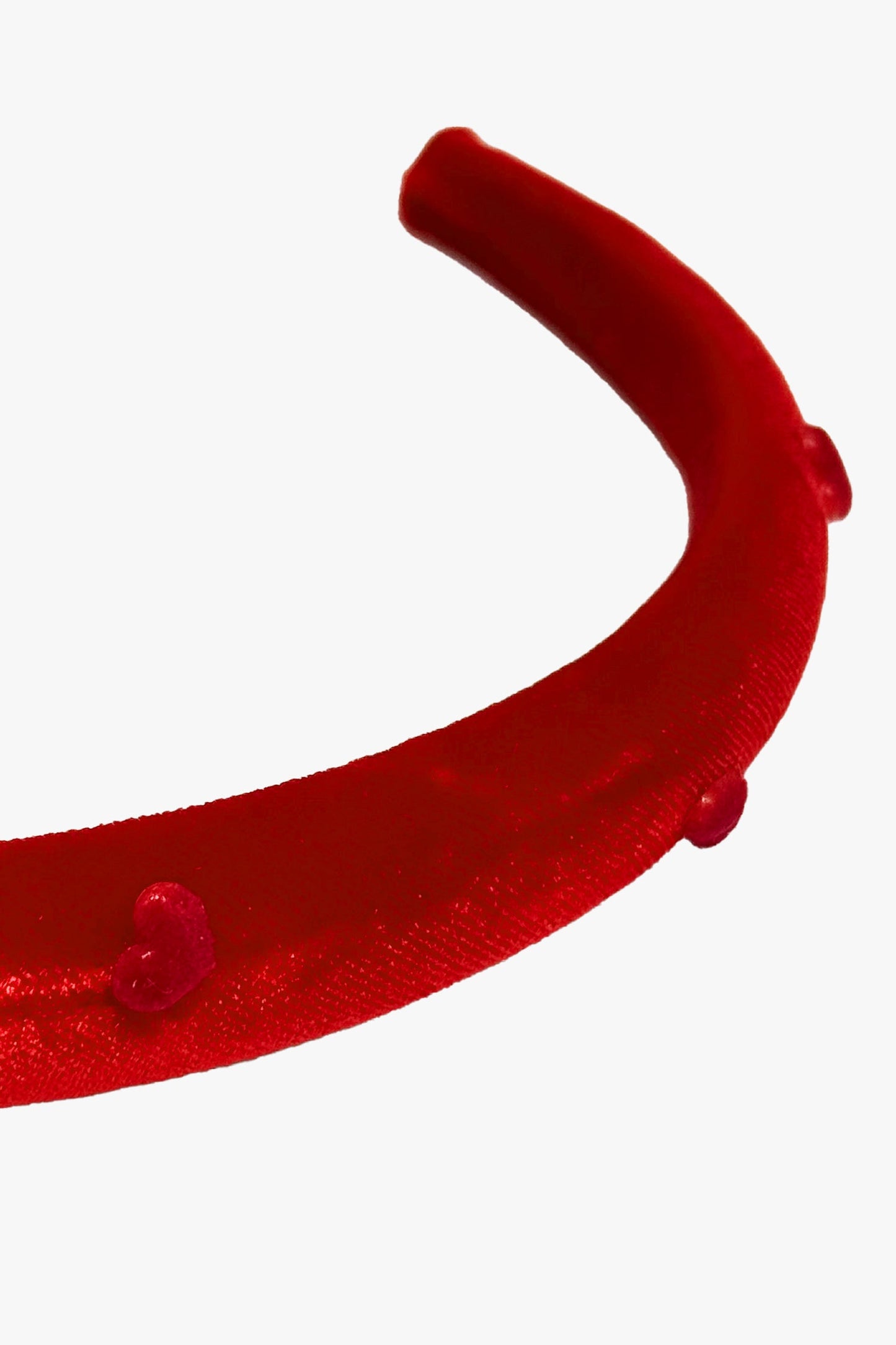 Heartfelt Velvet Headband- Red