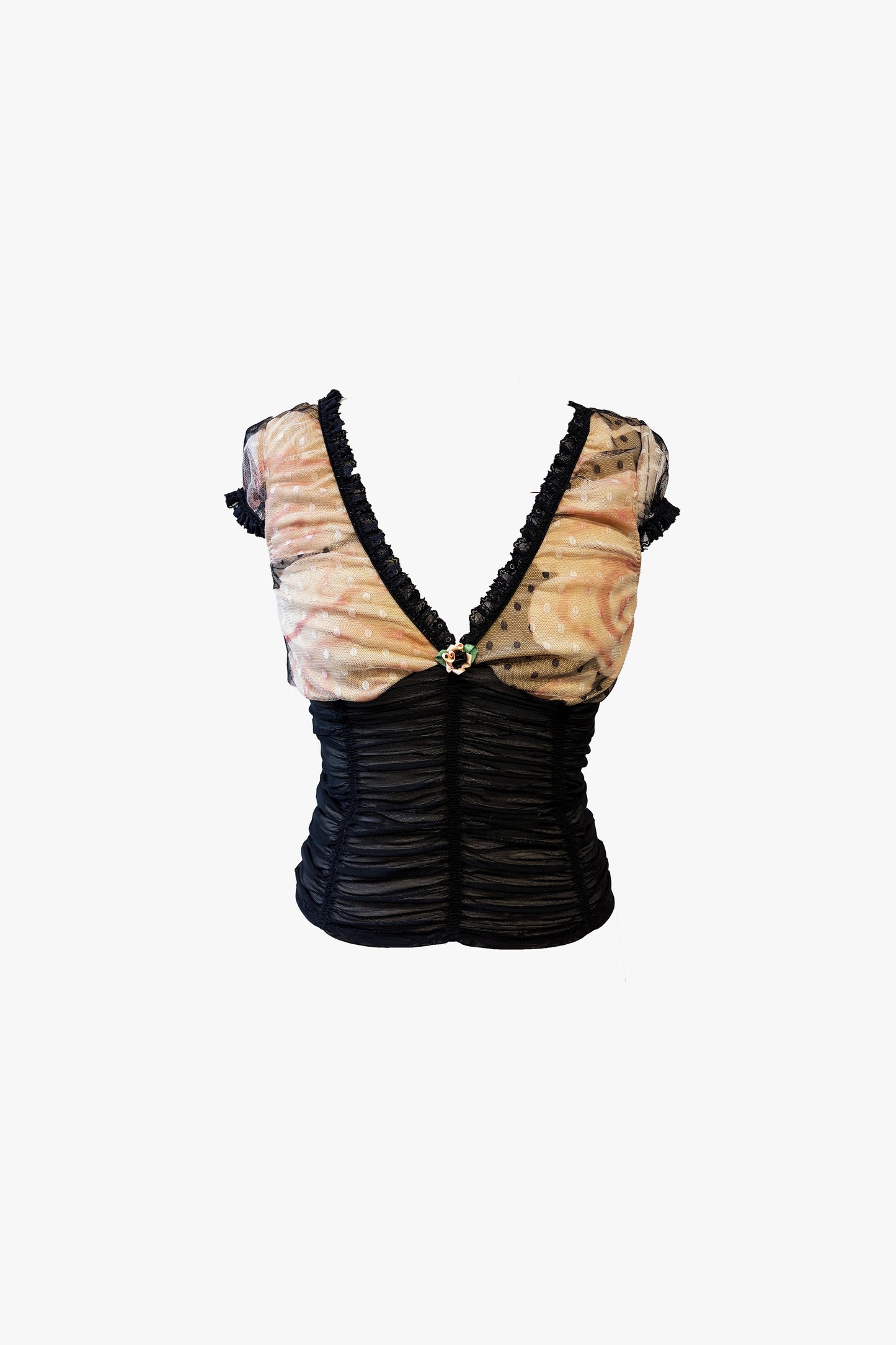 Blooming Rose Tulle Ruched Top: PRE-ORDER