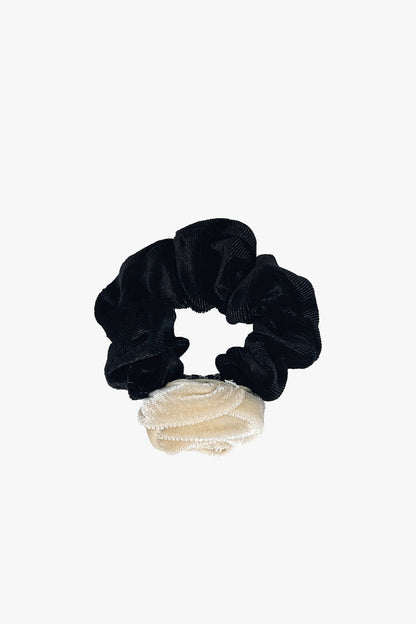 Velvet Rosette Scrunchie-Ivory