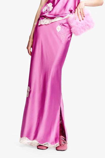 Lingerie Satin Skirt - Roseberry