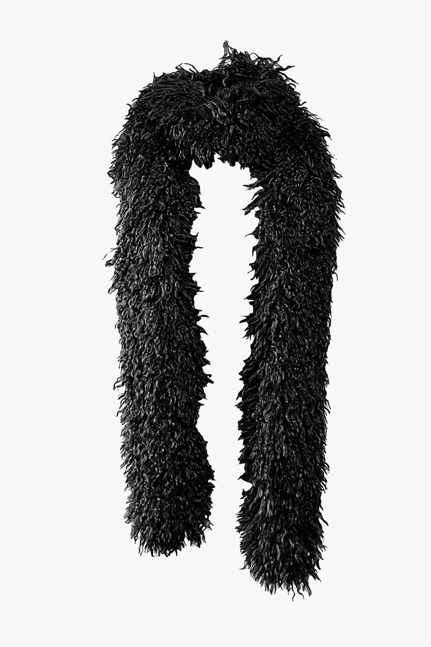 Faux Curly Lamb Fur Long Scarf