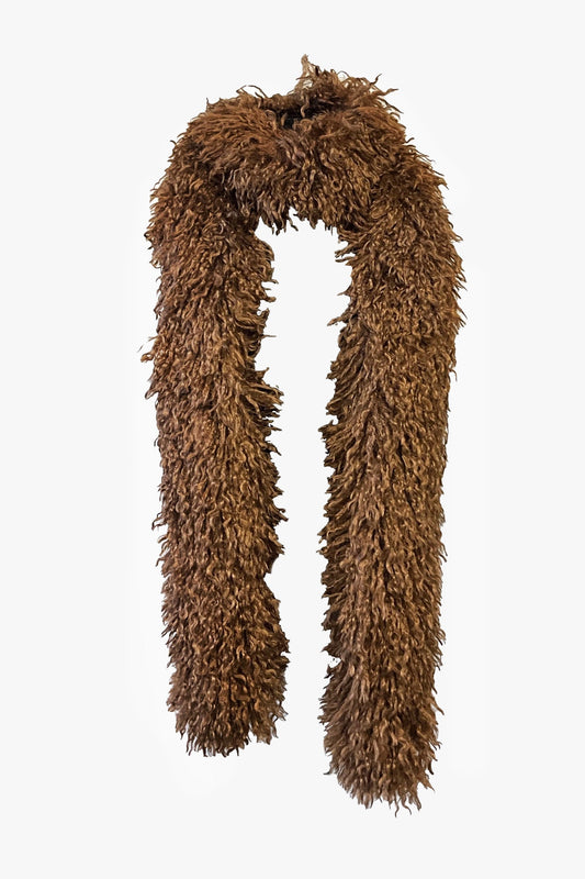 Faux Fur Scarf - Caramel Stylish, warm, and cruelty-free, it adds a touch of elegance to any outfit.