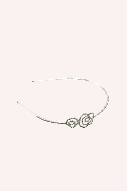 Silver Rose Cutout Flower Headband