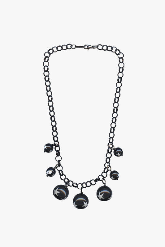 Star Ball Statement Necklace- Black