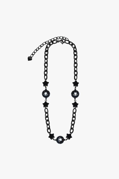 Star Ball Choker Necklace - Black