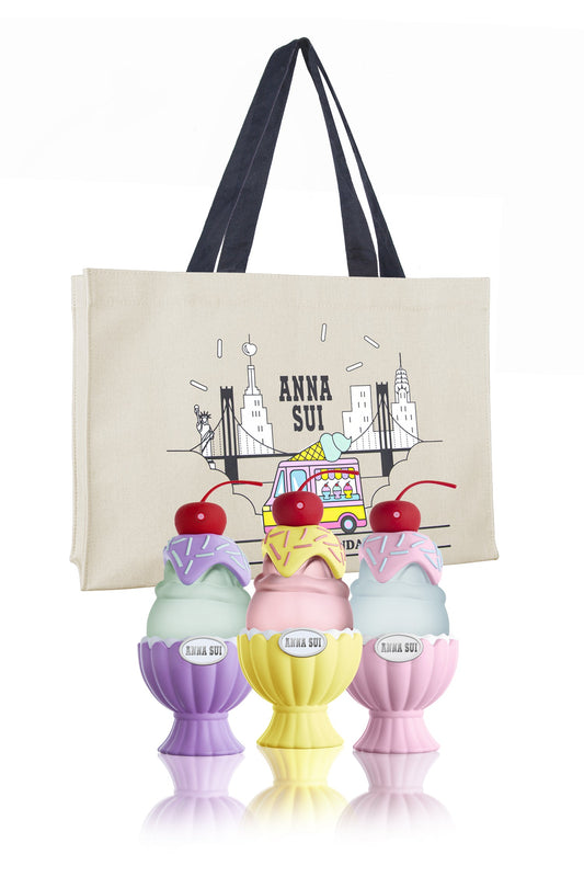 Try Sundae fragrances in a Trio Set: Pretty Pink/Mellow Yellow/Violet, FREE Sundae Funday tote bag