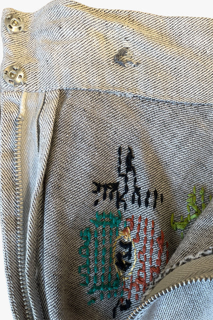 Vintage 60's Circular Hand Embroidered Midi Skirt