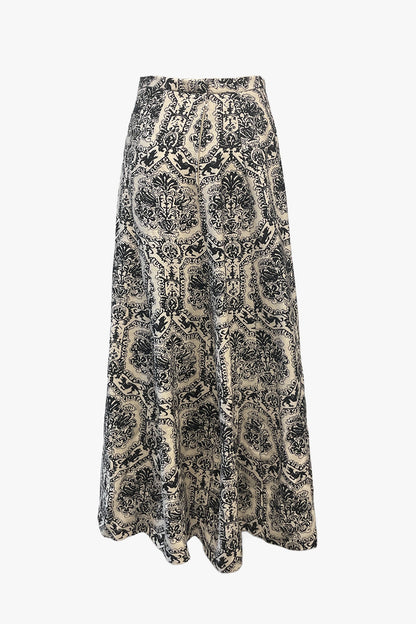 Vintage Wallpaper Print Skirt