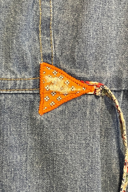 Vintage 70's Infinity Denim Patchwork Appliqué Dress