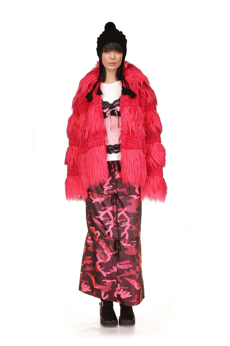 The Anna Sui Plush Teddy Zip Jacket Pink looks very comfy