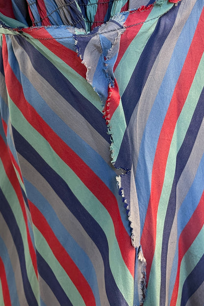 Vintage Silk Crepe De Chine With Smocking Top