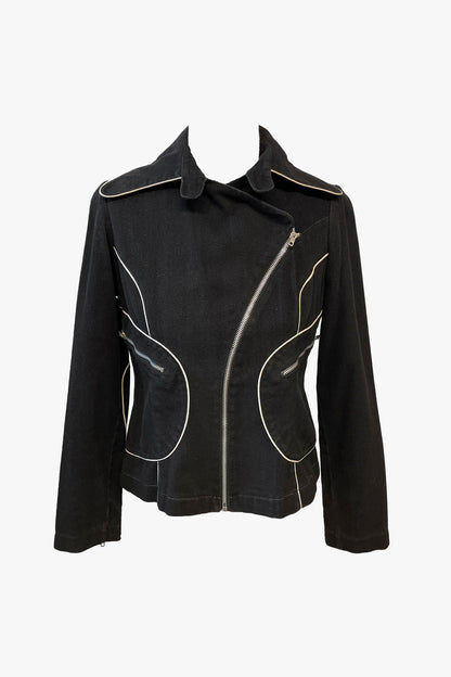 Vintage Roncelli Black Moto Jacket and Pant Set