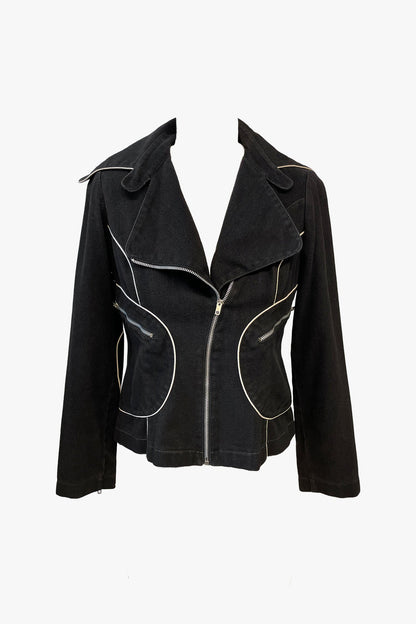 Vintage Roncelli Black Moto Jacket and Pant Set