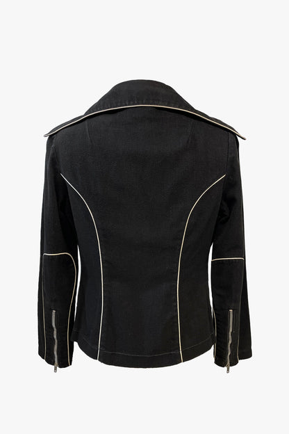 Vintage Roncelli Black Moto Jacket and Pant Set