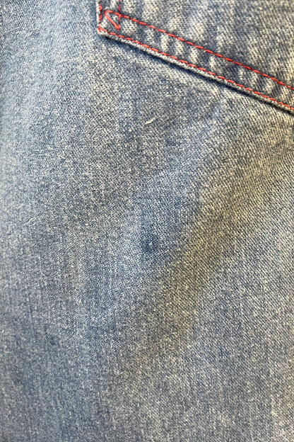 Vintage 60’s Sleeveless Hooded Denim Zip Vest