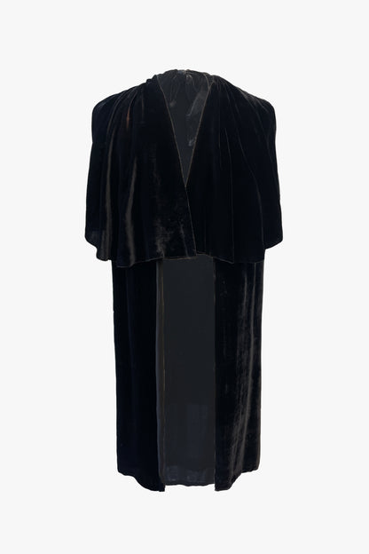 Vintage 30's Black Velvet Capelet