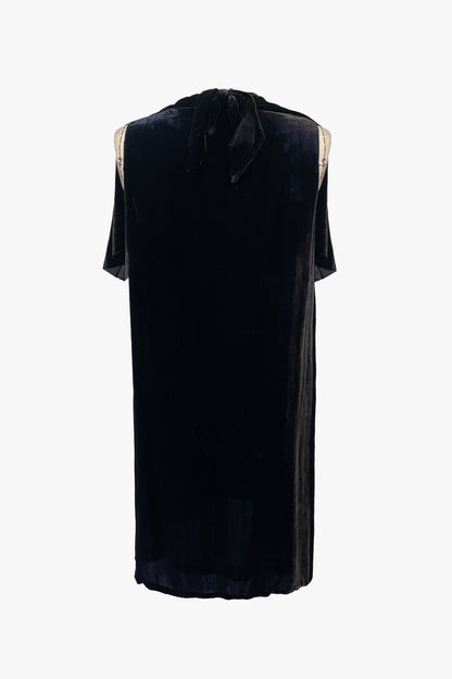 Vintage 30's Black Velvet Capelet