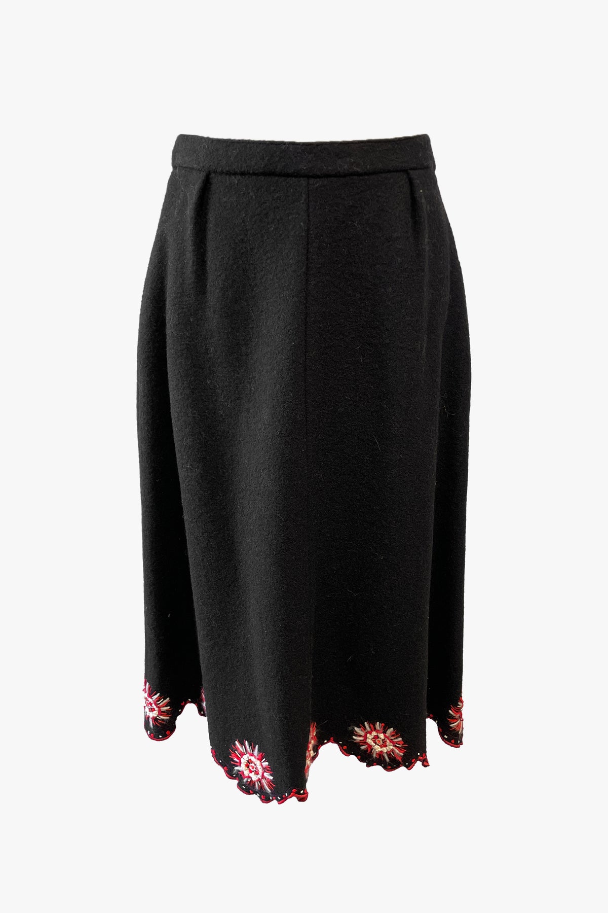 Vintage Hand Embroidered Midi Skirt