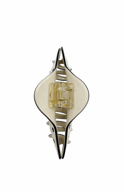 Polka Dot Jaw Clip - White