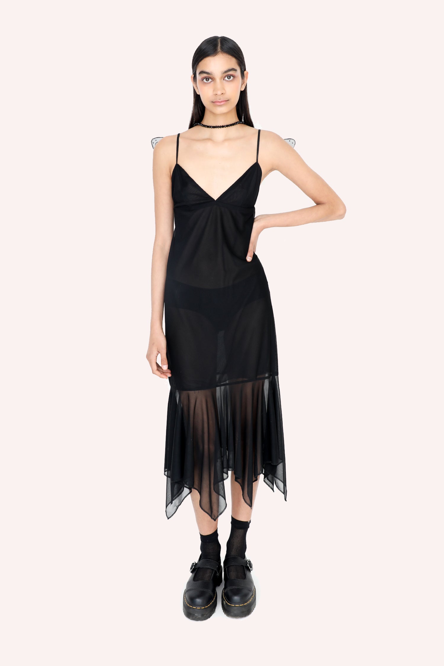 Mesh Handkerchief Dress<br> Black - Anna Sui