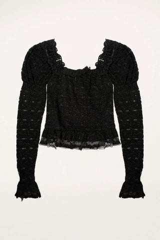 3D Floral Embroidery Dress <br> Black