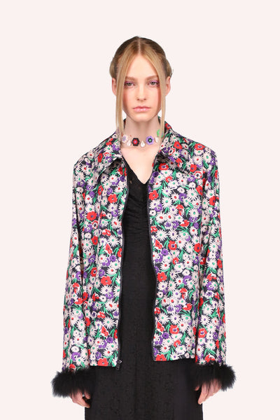 Daisies Windbreaker Jacket Rouge Multi – Anna Sui