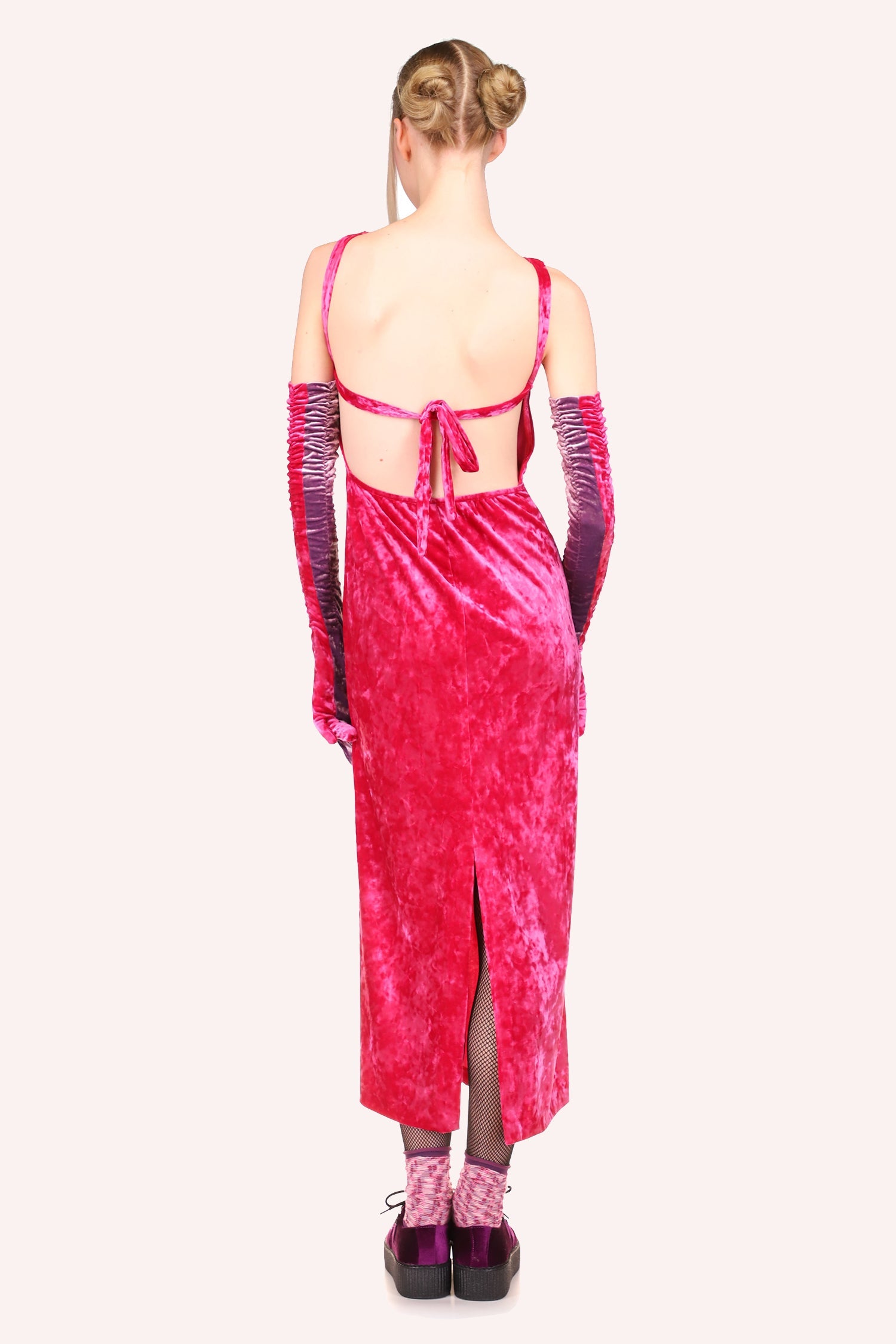 Stretch Velvet Dress <br> Hot Pink - Anna Sui