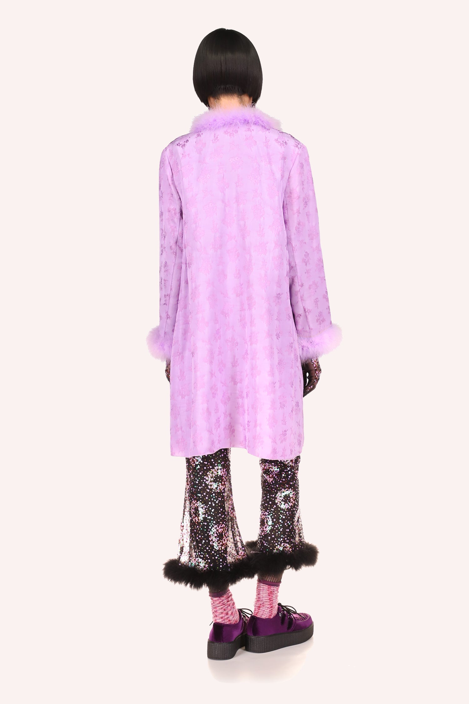 Floral Jacquard Robe<br> Lavender - Anna Sui
