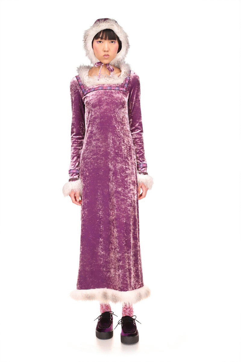 Princess Audrey Dress<br> Lavender Multi - Anna Sui